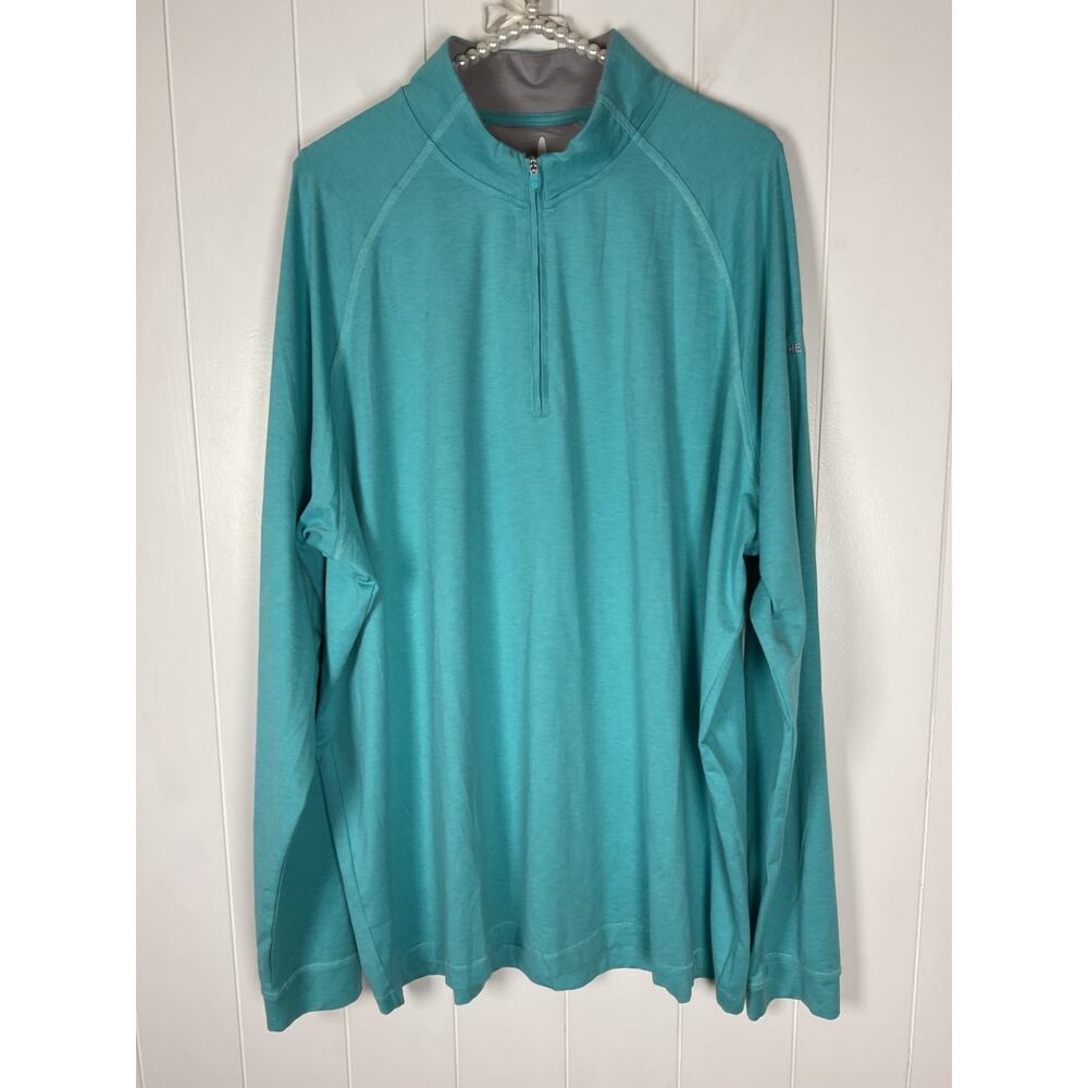 Johnnie-O Men's Long Sleeve 1/4 Zipper Teal Shirt Size Xl